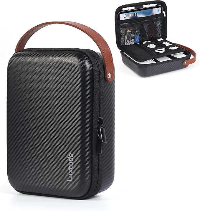 Luxtude Electronics Organizer Travel Case for Chargers and Cords, Hard Case for Electronics, Portable Tech Bag, Travel Essentials for Chargers/Mouse/USB Drives/SD Cards, Tech Gifts