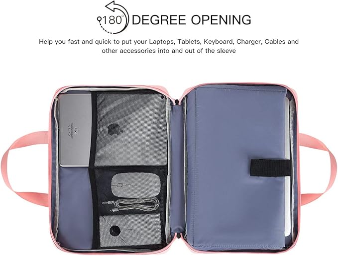 17-17.3 Inch Laptop Briefcase for Women Ladies Bag with Organizer for New HP Envy 17.3, Dell Inspiron 17/Dell G3 G7 17.3, Lenovo Ideapad 330 L340 17.3, TUF 17.3, MSI GS75 GL75 GF75 17.3" Case, Pink