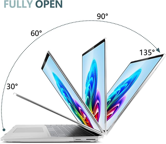 Batianda Crystal Case for 15-inch Microsoft Surface Laptop 7th Edition (2024-2025 Release) Lightweight Durable Scratch-Resistant Easy Install, with Keyboard Cover & Screen Protector, Transparent