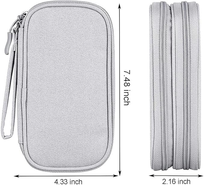 Electronics Accessories Bag, Universal Electronics Accessories Organizer Case, Waterproof Portable Cable Organizer Bag, Travel Gear Carry Bag for Cord, Charger, Flash Drive, Phone, SD Card, Gray