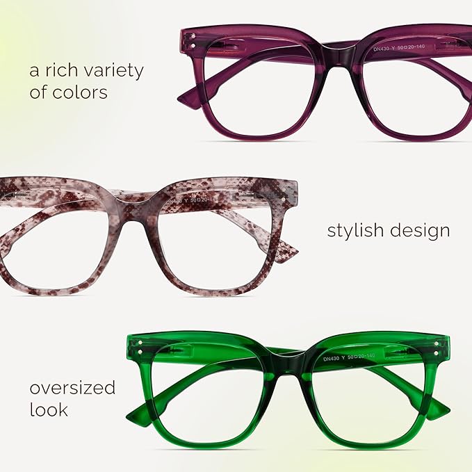 miyya Blue Light Glasses for Women & Men – Oversized UV & Blue Light Blocker Chunky Frames, Stylish Eyewear Accessories