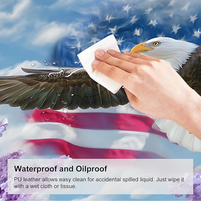 Mouse Pad, Large Anti-Slip with Stitched Edges Desk Mat Desktop Laptop Computer Desk Keyboard Mat,Table Protector Blotter Mat (Flowers and Eagles, 35.4" x 15.7")