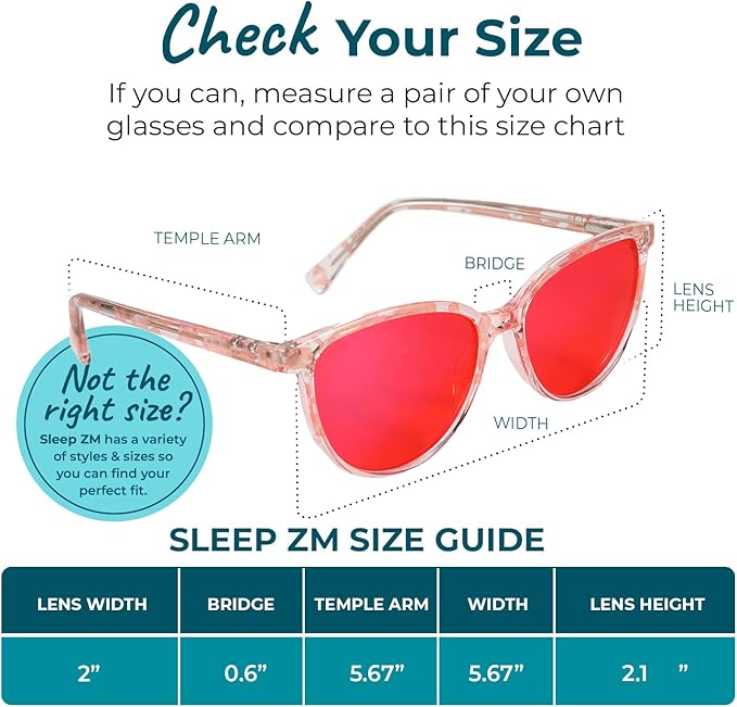 Sleep ZM Blue Light Blocking & Light Sensitivity Glasses - 8 Lens Types for Comfort, Relaxation, Sleep & Relief - 50+ Styles