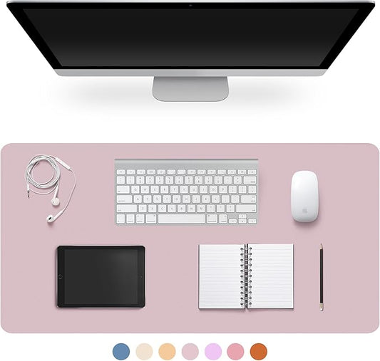 Leather Desk Pad Protector,Non-Slip Desk Pad,on-Slip PU Leather Large Mouse Pad,Easy Clean Desk Protecor Mat,Writing Pad for Office Work/Home/Decor(Grayish Lavender, 47.2" x 17")