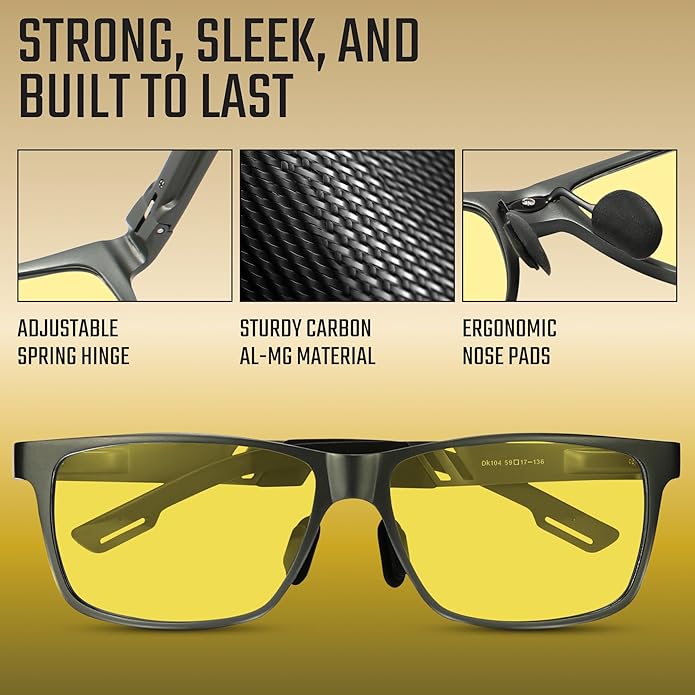 IBOANN Blue Light Glasses for Men - Lightweight Al-Mg Metal, Gaming Computer Blocking Glasses, Eye Protection Anti Eyestrain