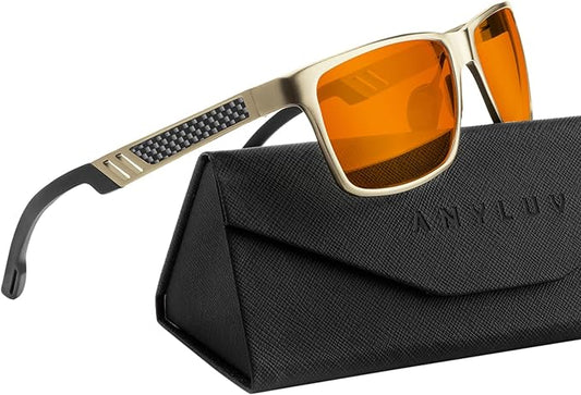 ANYLUV Blue Light Blocking Glasses Men Computer Gaming Glasses Lightweight Al-Mg Metal Anti Eyestrain Eye Protection