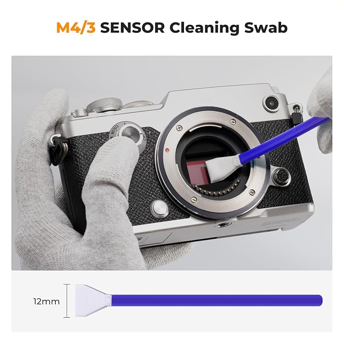 K&F CONCEPT 12mm Micro Four-Thirds 4/3 Sensor Cleaning Swab*10 + 20ml Sensor Cleaner, M43 Camera Cleaning Kit for All Models of M4/3 Camera Sensors, Including M4/3 Cameras from Olympus and Panasonic - Image 4
