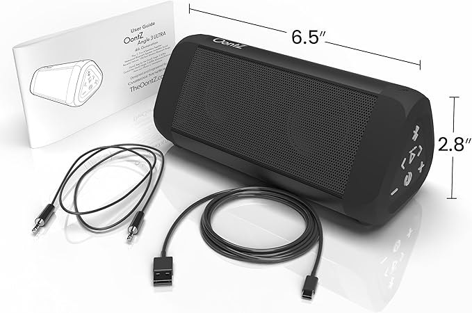 OontZ Angle 3 Ultra - Portable Bluetooth Speaker, 14 Watts, Bigger Bass, Hi-Quality Sound, 100 Ft Wireless Range, Play Two Speakers Together, IPX7 Waterproof, Home, Outdoor, Great Gift (Black)
