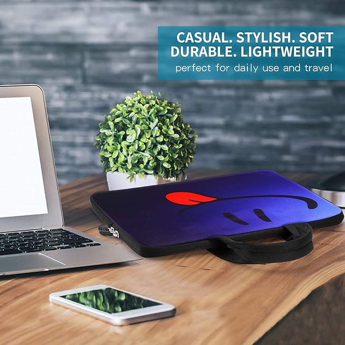 icolor Smile 14 15 15.4 15.6 inch Laptop Handle bag Computer Protect Case Pouch Holder Notebook Sleeve Neoprene Cover Soft Carring Travel Case for Dell Lenovo Toshiba HP Chromebook ASUS Acer ICB-05