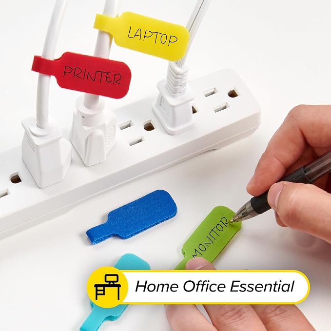 Wrap-It Storage - Cable Labels, Medium, Multi-Color (30-Pack) Write On Cord Tags for Wire Management and Identification - Image 9