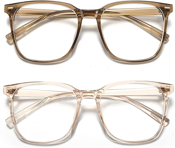 Oversized Square Blue Light Blocking Glasses for Women Men, Anti-Fatigue Computer Monitor Glasses Reduce Eye Strain