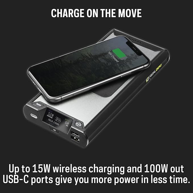 Goal Zero Sherpa 100PD Wireless Portable Power Bank 100W USB-C Power Delivery 25600mAh (4th Generation)