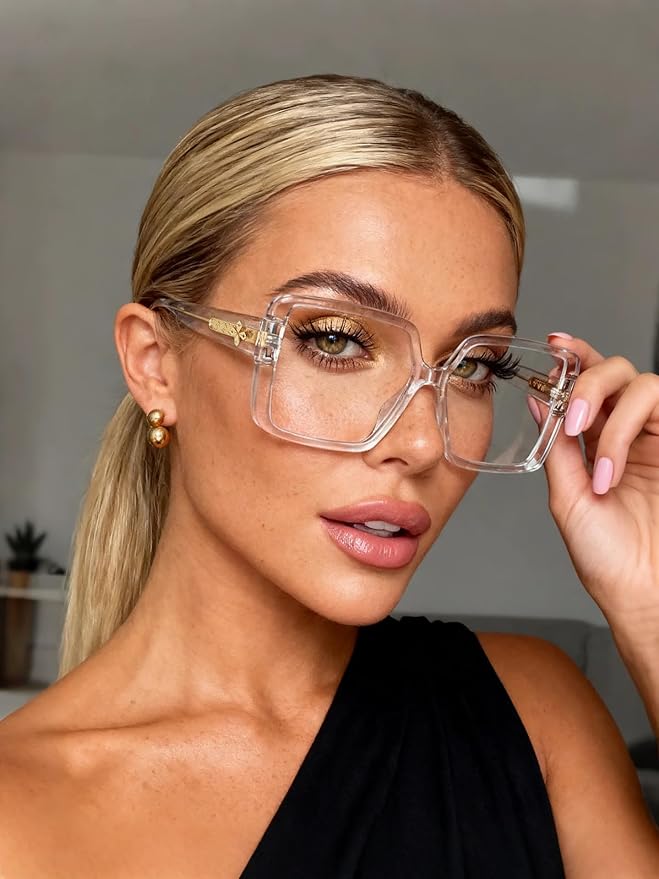 VISOONE Oversized TR90 Blue Light Blocking Glasses Fashion Accessories Non Prescription for Women Harvard