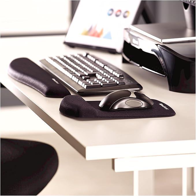 Fellowes PlushTouch Foam Keyboard Wrist Rest with MICROBAN - Graphite (9252301)