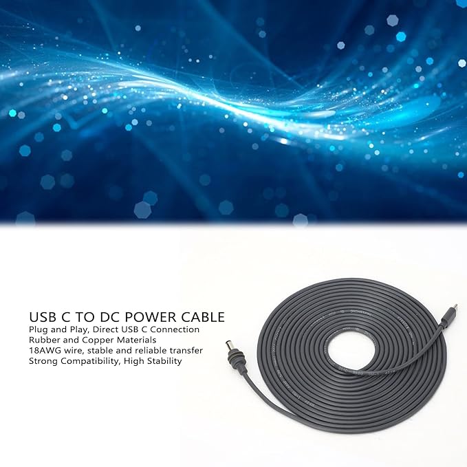 for Mini USB C to DC Power Cable, 100W USB Type C Input to DC Satellite Charging Cord Cable, USB C Male to DC Replacement Cable for Mini 65W + PD Power Supply