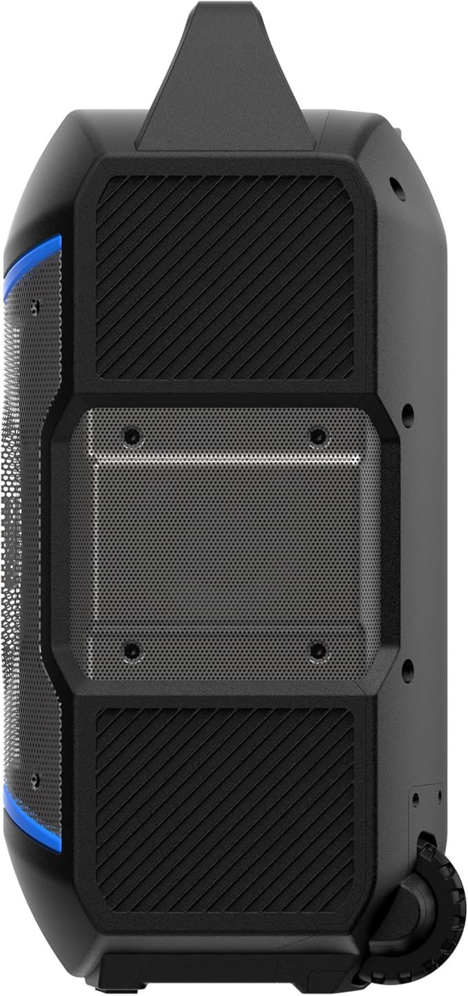 ION Block Rocker - Portable Bluetooth Outdoor Party Speaker with Karaoke Microphone, Battery, 4 Speakers, Radio, USB Port, App, Water-Resistant, 120W