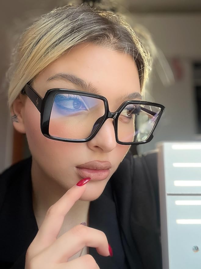 VISOONE Oversized TR90 Blue Light Blocking Glasses Fashion Accessories Non Prescription for Women Harvard
