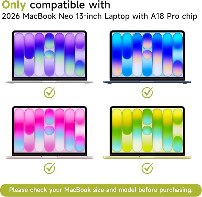2 Pack Anti Glare Screen Protector Compatible with 2026 MacBook Neo 13-Inch, Matte Anti Glare Film Anti Scratch Protector for Mac Neo 13in A18 Pro Chip