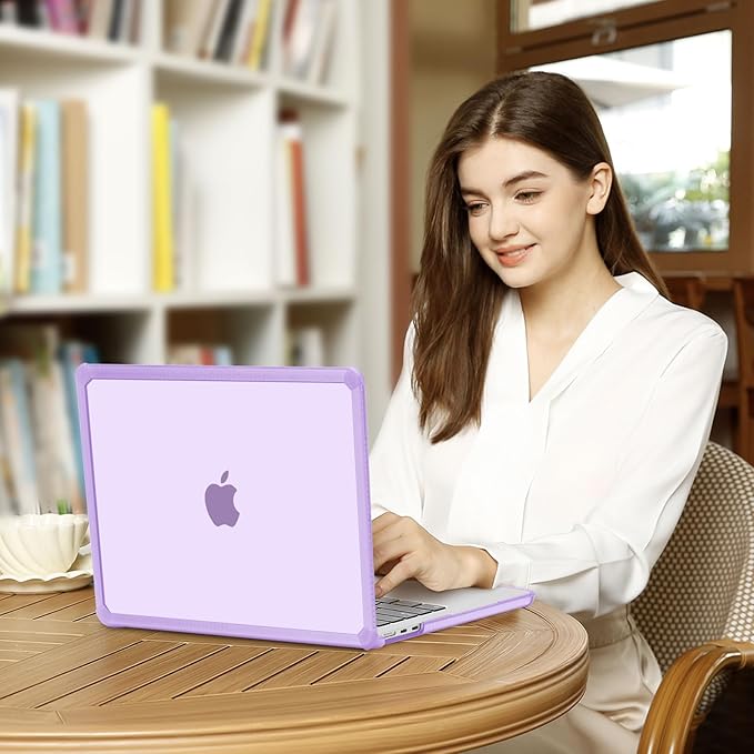 MOSISO Compatible with MacBook Air 13 inch Case M5 2026 M4 2025 M3 M2 2024-2022 A3449 A3240 A3113 A2681,3 in 1 Kit Crack-Resistant Heavy Duty Protective Plastic Hard Case with TPU Bumper, Purple