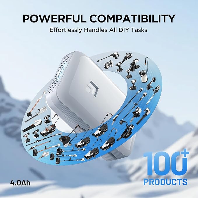 LiTHELi Portable Charger 2 * 4.0Ah Lithium Batteries 45W Max Power Bank, Suit for All U20 Power Tools and Outdoor Power Equipment(2 Packs)