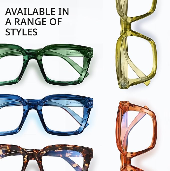 IBOANN Oversized Blue Light Glasses for Woman, Funky Fashion Glasses With Preppy Look, Reduce Screen Fatigue Computer Glasses