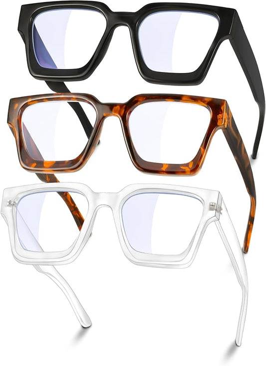YDAOWKN Oversized Blue Light Blocking Glasses for Woman Rectangle Frame Fashion Chic Preppy Anti Eyestrain