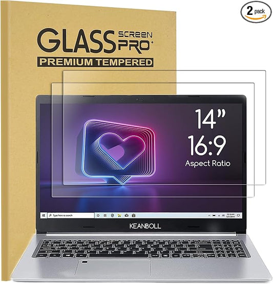 KEANBOLL 2-Pack 14 inch Laptop Tempered Glass Screen Protector for Lenovo Hp Dell Acer Asus Samsung etc 14 inch Laptop-(16:9 Aspect Ratio,309x174mm),Bubble Free & Ultra Clear & Automatic Adsorption