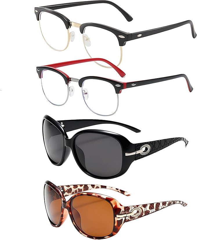 Computer Gaming Blue Light Blocking Glasses plus POLARIZED sunglasses Black Tortoise