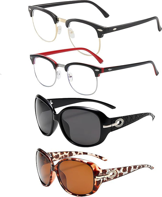 Computer Gaming Blue Light Blocking Glasses plus POLARIZED sunglasses Black Tortoise