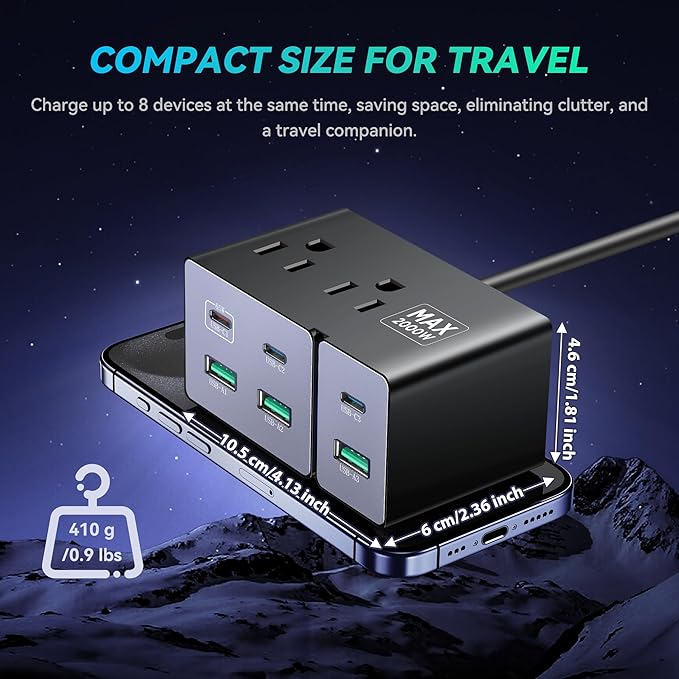 160W 8-in-1 Charging Station for Multiple Devices - Phone, Tablet, Smartwatch, for Home, Office