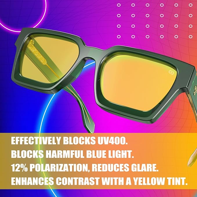 VISOONE Gamer Glasses Professional Blue Light Filter with Anti-Fatigue and Anti-Glare for Men and Women RIVER