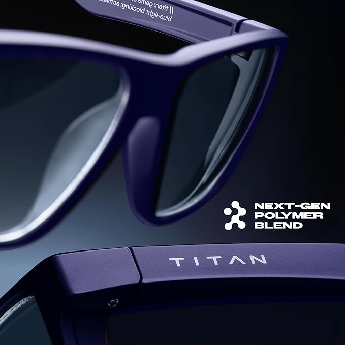 Titan Gaming Glasses, Blue Light Blocking, Night Driving Glasses for Men, Computer Protection, Gift for Gamers