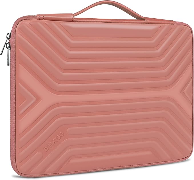 DOMISO 15.6 Inch Shockproof Waterproof Laptop Sleeve with Handle Lightweight Soft EVA Tablet Case for 15.6" Laptops/Lenovo IdeaPad/Acer Aspire E15 / HP Envy 15 / Dell, Pink