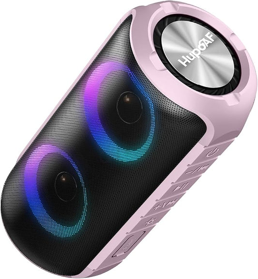 Bluetooth Speaker, 2026 New Portable Wireless Speaker with 6D Loud Sound, IPX7 Waterproof Stocking Stuffers, HD Call, RGB Lights, 12H Playtime for Home/Party/Outdoor/Beach, White Elephant Gift