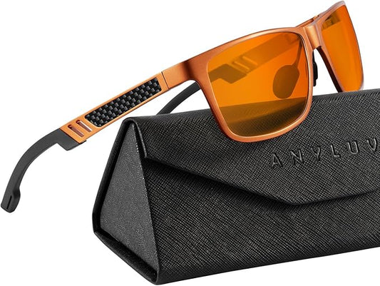 ANYLUV Blue Light Blocking Glasses Men Computer Gaming Glasses Lightweight Al-Mg Metal Anti Eyestrain Eye Protection