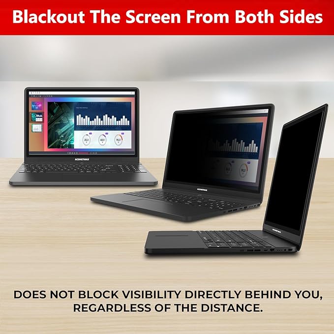14 Inches Magnetic Privacy Screen Filter for Laptop Widescreen 16:10 Monitor | Computer Privacy Shield | Anti Glare & Blue Light Filter | UV & Eye Protection | Anti Spy | Anti-Scratch Protector