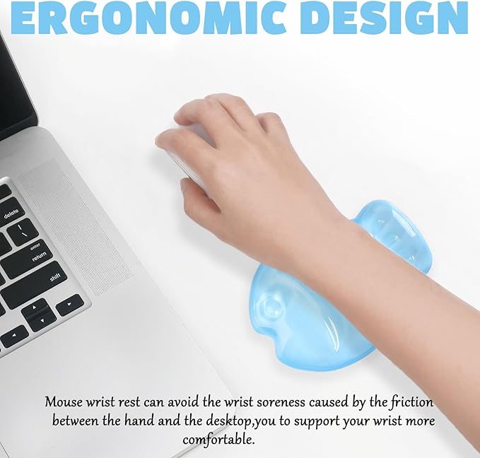 Gel Wrist Rest for Mouse Cute Clear Cool Mouse Wrist Rest Transparent Ergonomic Blue Ocean Fish Elbow Pad Cushion Silicone Non-Slip Mouse Wrist Pad for Computer Keyboard Gaming Home Office Hand Pillow