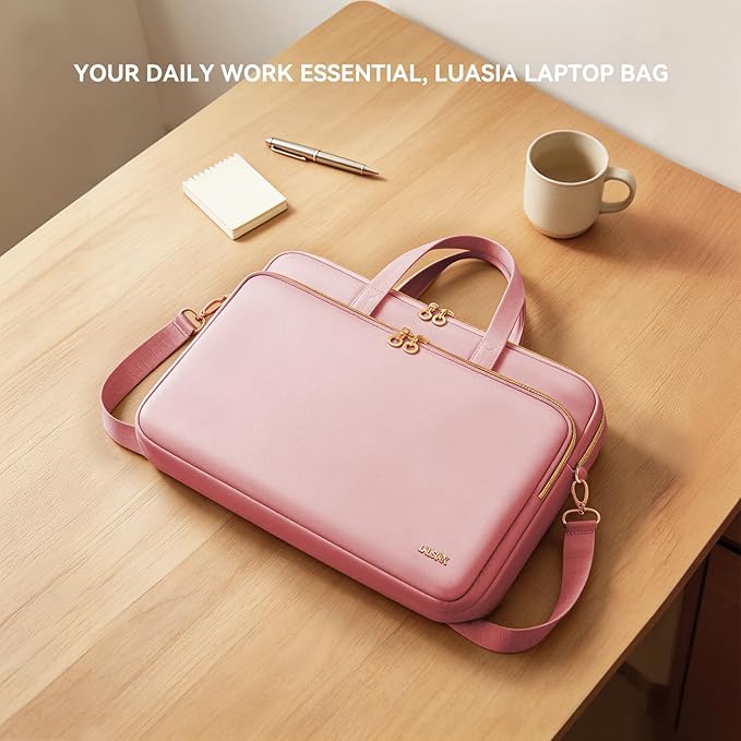 17 17.3 Inch Laptop Case Bag Women Men Compatible with HP OmniBook Envy Omen Pavilion/Dell Inspiron Precision/LG Gram/Yoga ThinkPad, Messenger Carrying Briefcase Computer Bag 18 inch, Pink