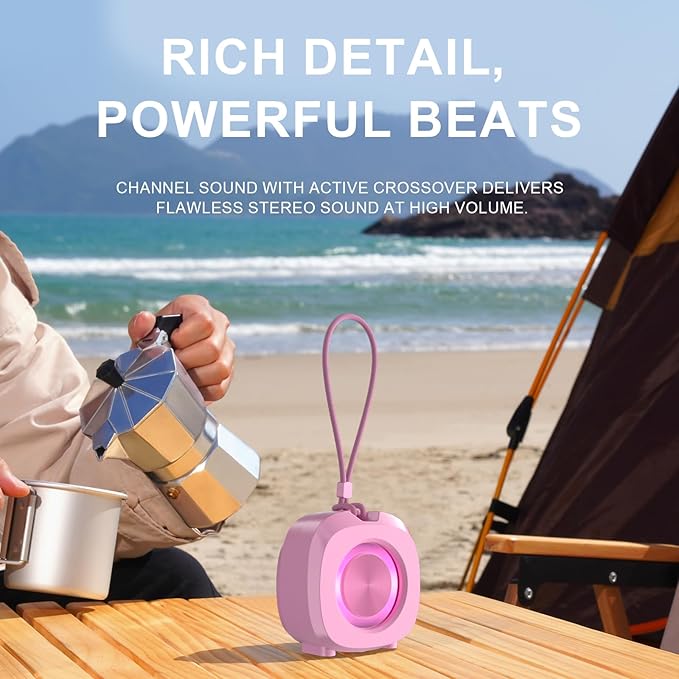 Bluetooth Speaker Portable Media Players Clear Loud Stereo Sound Deep Bass Wireless Speaker With Lights TWS IPX5 Waterproof Small Speakers Long Playtime for Home/Party/Outdoor/Beach Electronic Gadgets