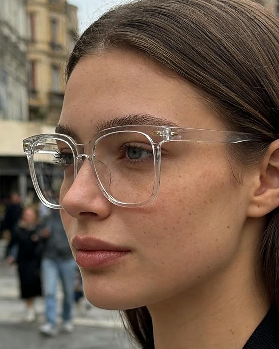PANNER Oversized Square Blue Light Blocking Glasses for Women Men Anti Glare Reduce Eyestrain Computer Glasses