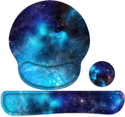 Keyboard Wrist Rest and Mouse Pad, Ergonomic Memory Foam Mouse Pad Wrist Support, Non-Slip & Pain Relief Mouse Pad and Keyboard Wrist Support, Comfortable Mousepad with Wrist Rest for Game, Office