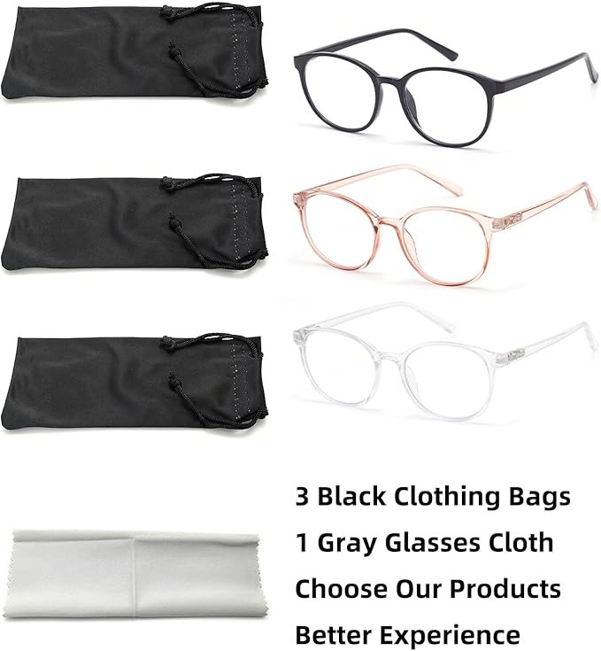 Blue Light Blocking Glasses Round Women Men Computer Glasses Anti Eye Strain/UV/Glare Gaming Glasses