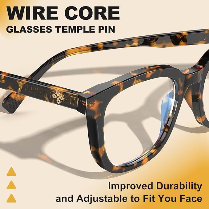 VISOONE Square Blue Light Blocking Glasses TR90 Anti Glare Computer Gaming for Women Men NOE