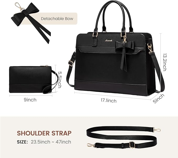 LOVEVOOK Laptop Tote Bag for Women,Leather Work Bag, Waterproof Business Teacher Bag,Large Computer Handbag Purse Briefcase,Office Gifts for Women