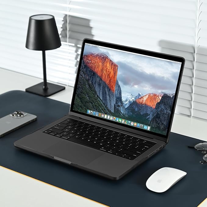 EooCoo Case Compatible with MacBook Pro 14 inch M5 2026-2021 M4 M3 M2 M1 Pro/Max Chip, Matte Grip, Bump-Resistant, Hard Shell Cases with Keyboard Cover, Screen Protector - Space Black