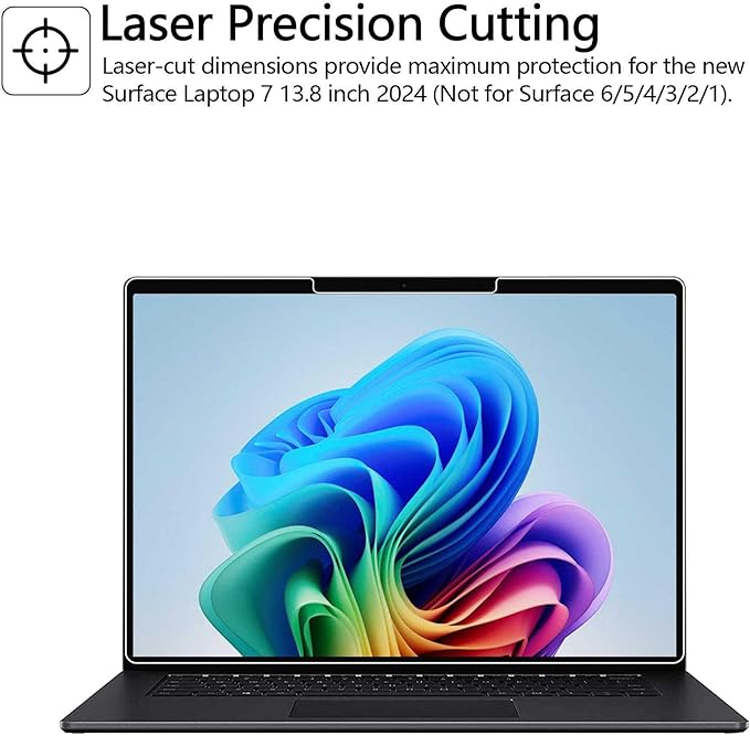 Megoo ArmorShield Screen Protector for Surface Laptop 13 Inch (2025), Tempered Glass, [9H+ Military Grade] [3X Shatterproof Protection], HD Clear, Easy Installation, 2 Pack