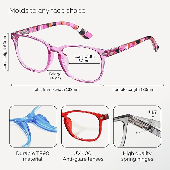 CCVOO Reading Glasses for Women/Men, Eyeglasses, Blue Light Readers for Women/Men, Computer Eye Glasses, Cheaters