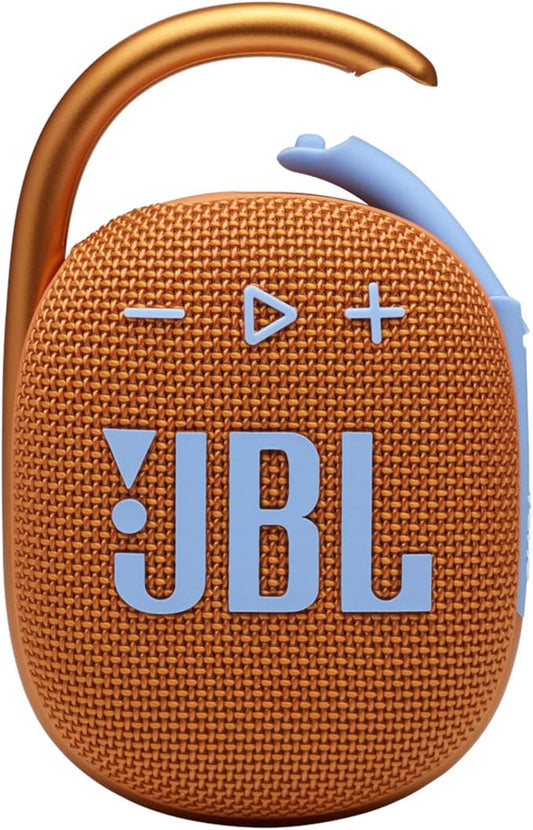 JBL Clip 4, Orange - Portable Bluetooth 5.1 Speaker - Up to 10 Hours of Play - Waterproof & Dust Resistant - Includes Noise & Echo-Canceling Speakerphone