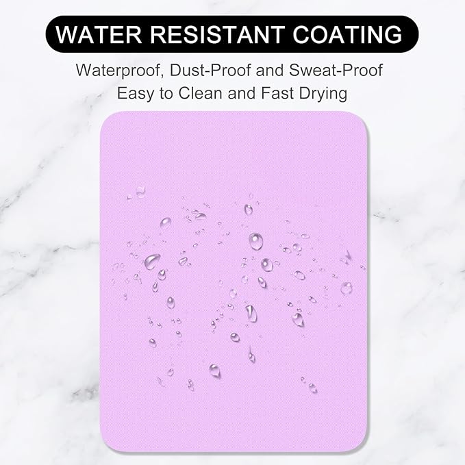 Hsurbtra Mouse Pad, Premium-Textured Square Mousepad 7 x 9 Inch, Thick 3 mm Anti-Slip Waterproof Rubber Pretty Cute Computer Mat for Office Gaming Laptop Women Kids Vanilla Purple