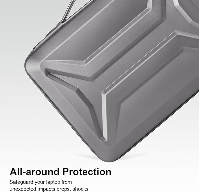 DOMISO 15.6-16 Inch Laptop Hard Case, Waterproof Shockproof Hard Shell Protective covers for laptop computers for Macbook Pro/Lenovo IdeaPad/HP ENVY/Dell XPS, Silver